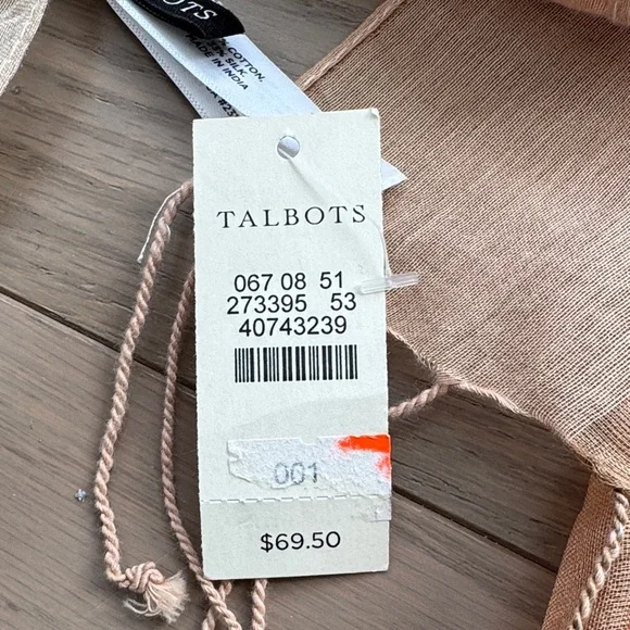 Talbot’s Silk / Cotton Blend Striped Scarf - Picture 6 of 8